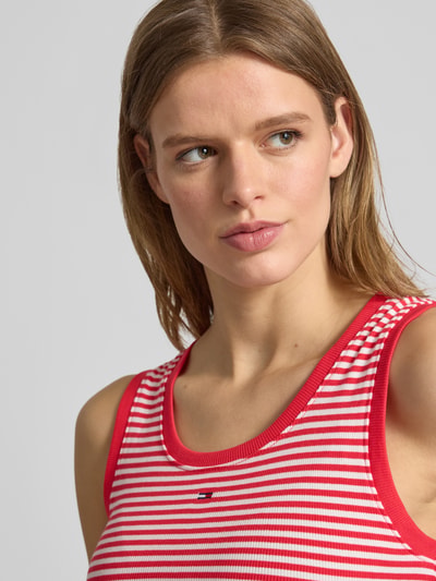 Tommy Jeans Top typu tank o kroju slim fit z mieszanki bawełny Czerwony 3