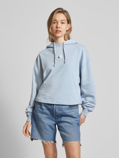 Calvin Klein Jeans Hoodie in used-look Lichtblauw - 4
