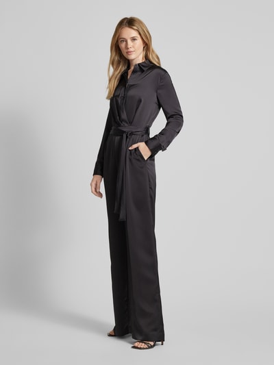 HUGO Jumpsuit aus Satin mit Bindegürtel Modell 'Klessia' Black 1