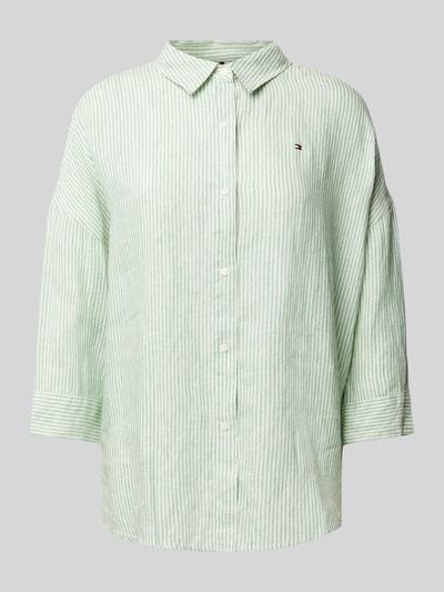 Tommy Hilfiger Relaxed Fit Bluse aus reinem Leinen Hellgruen 2