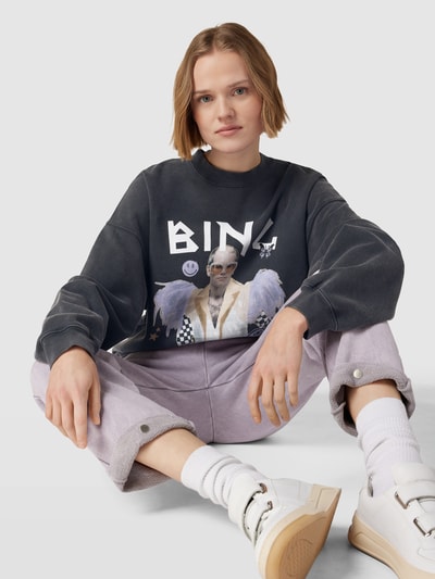 Anine Bing Oversized Sweatshirt mit Label-Print Black 3