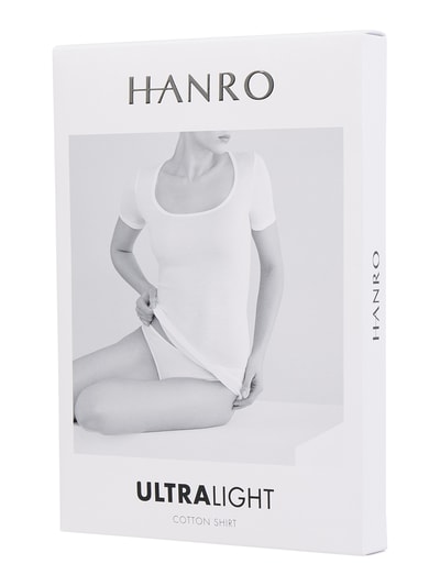 Hanro T-shirt z bawełny model ‘Ultralight’ Czarny 3