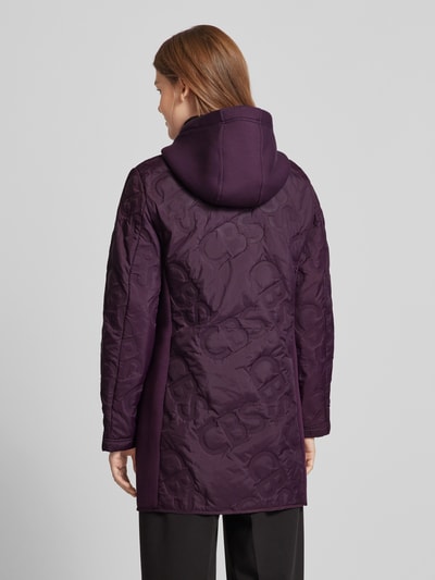 Christian Berg Woman Selection Hybride jack met inzet van scuba en capuchon Aubergine - 5