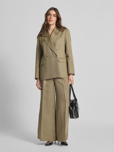 Ivy Oak Blazer aus Leinen-Lyocell-Mix mit Pattentaschen Modell 'JASEMINA' Khaki 1