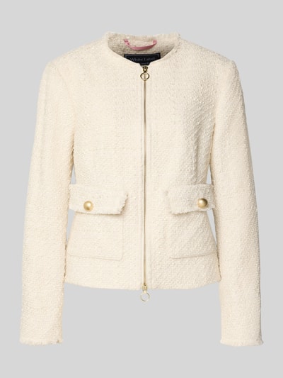 WHITE LABEL Blazer in Bouclé-Optik mit Rundhalsausschnitt Ecru 2