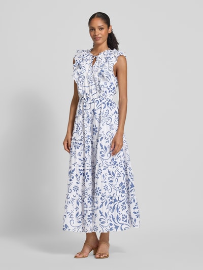 Lauren Ralph Lauren Maxikleid im Stufen-Look Modell 'NARELLA' Hellblau Melange 4