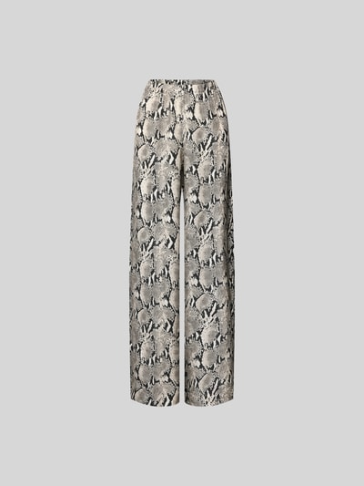 Produktfoto, Stoffhose mit Viskose-Anteil von Anine Bing im Cupro-Viskose-Mix mit Schlangenmuster, Relaxed Fit, elastischer Bund, gerades Bein.