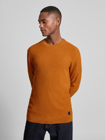 Tom Tailor Regular fit gebreide pullover van puur katoen met structuur Donkergeel - 4