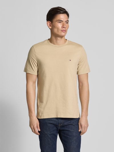 Tommy Hilfiger T-shirt o kroju regular fit z czystej bawełny Beżowy 4