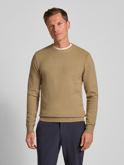 Casual Friday Regular fit gebreide pullover met ronde hals, model 'Heine' Beige - 4