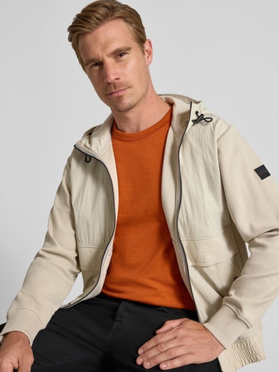 BOSS Orange Regular fit sweatjack van puur katoen, model 'ZE_HOOD'  Beige - 3