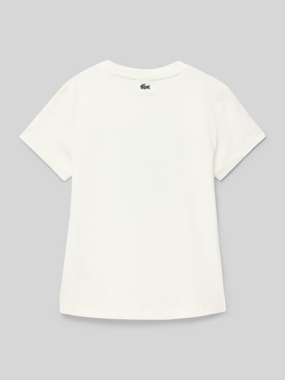 Lacoste T-Shirt mit Label-Print und Rundhalsausschnitt Offwhite 3