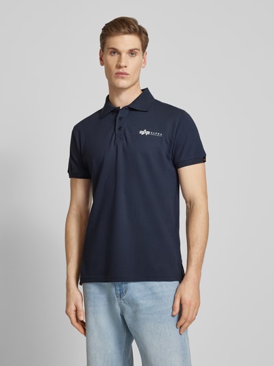 Alpha Industries Regular fit poloshirt met labelprint Donkerblauw - 4