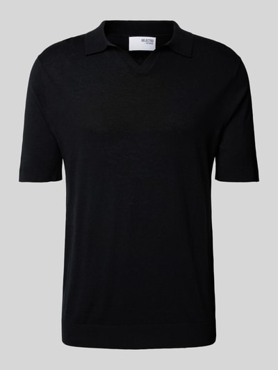 SELECTED HOMME Slim Fit Leinen-Poloshirt mit Umlegekragen Modell 'LAKE' Black 2