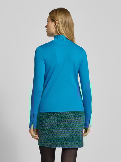 Marc Cain Shirt met lange mouwen en col Oceaanblauw - 5