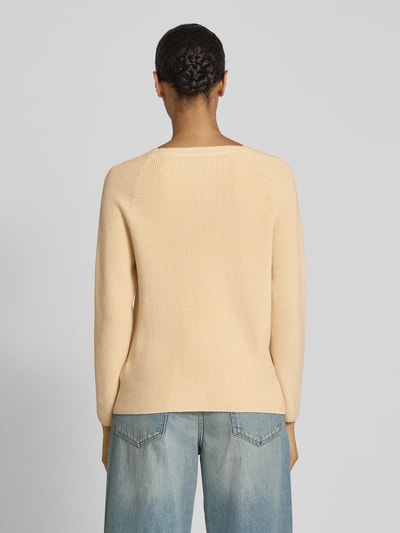 Tommy Hilfiger Regular fit gebreide pullover van zuiver katoen Zand - 5