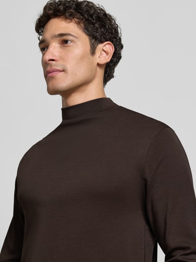 DRYKORN Shirt met lange mouwen met opstaande kraag model 'MORITZO' Donkerbruin - 3