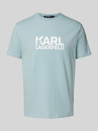 Karl Lagerfeld T-Shirt mit Label-Print Hellblau 1