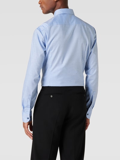 BOSS Slim Fit Business-Hemd mit Allover-Muster Modell 'Hank' Bleu 5