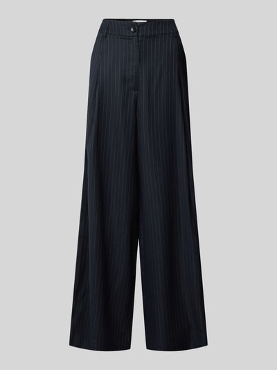 Essentiel Antwerp Wide leg pantalon met bandplooien Marineblauw - 2