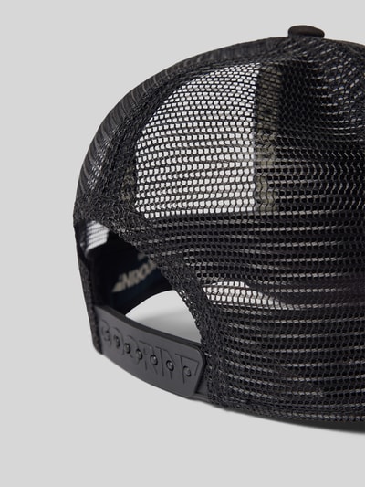 Productfoto, verstelbare trucker cap model 'Black Sheep' van GOORIN BROS., zwart met mesh, katoenmix, verstevigde klep, stitching