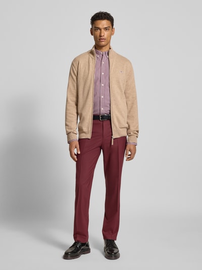 Gant Gebreid jack met ritssluiting Zand gemêleerd - 1