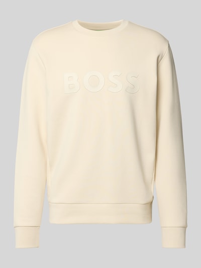 BOSS Green Regular Fit Sweatshirt aus Baumwoll-Mix Modell 'SALBO' Beige 2