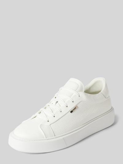 Antony Morato Ledersneaker mit Label-Detail Modell 'ARTEM IN TUMBLED LEATHER' Weiss 1