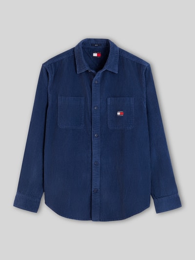Tommy Jeans Regular Fit Cordhemd mit Logo-Patch Dunkelblau 2