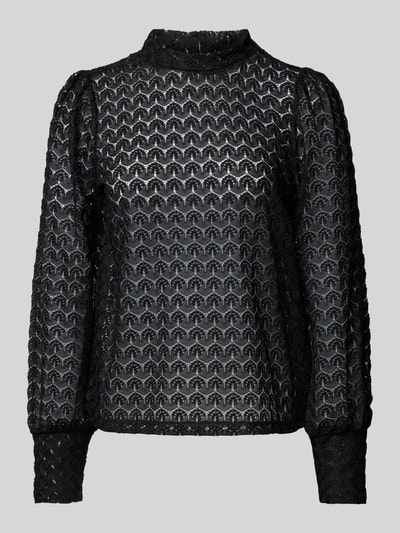 Vero Moda Regular fit kanten blouse met ballonmouwen, model 'BECCA' Zwart - 2