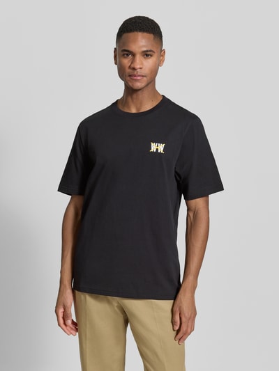 Wood Wood Regular Fit T-Shirt mit Logo-Print Modell 'Bobby' Black 4