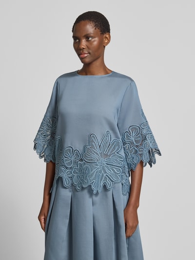 Cph Muse Blusenshirt aus Lyocell-Mix mit Spitze Modell 'MOLLY' Rauchblau 4