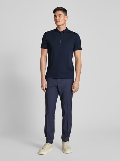 SELECTED HOMME Regular Fit Poloshirt mit Reißverschlussleiste Modell 'FAVE' Marine 1