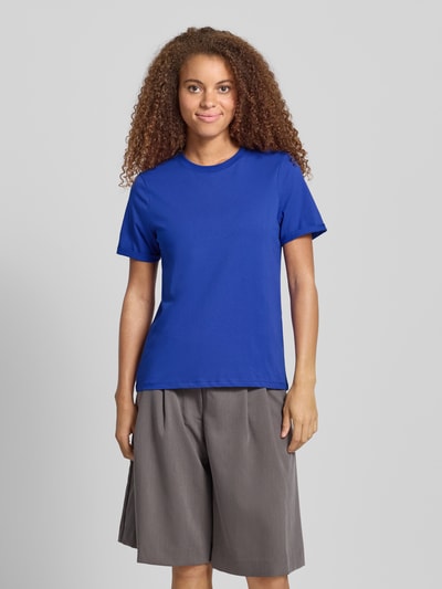 Pieces T-shirt o kroju regular fit z czystej bawełny model ‘RIA’ Królewski niebieski 4