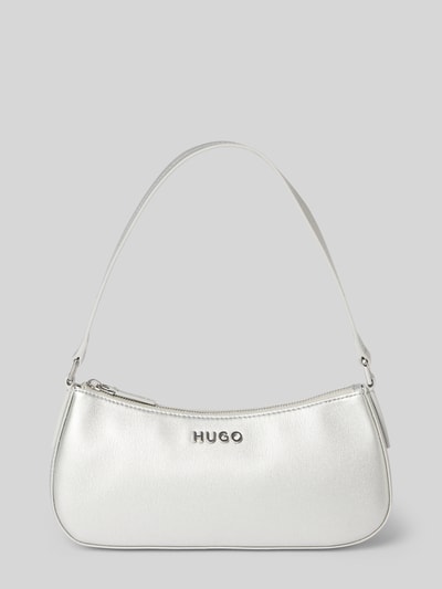 HUGO Handtasche mit Label-Applikation Modell 'Chris' Silber 2