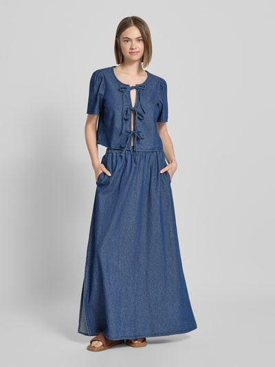 Pieces Relaxed Fit Blusenshirt aus reiner Baumwolle Modell 'TENIM' Dunkelblau 1