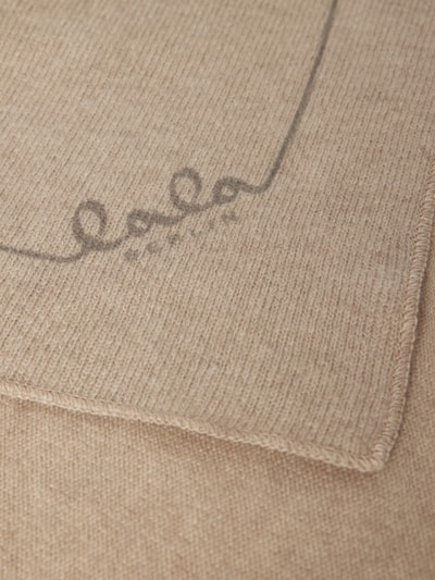 Lala Berlin Kaschmirschal mit Label-Detail Beige 3