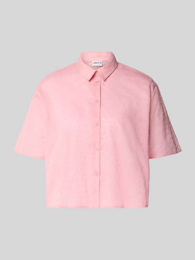 Jake*s Casual Boxy Fit Bluse mit 1/2-Arm Fuchsia 2