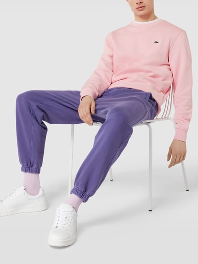 Lacoste Sweatshirt mit Label-Patch Rosa 1