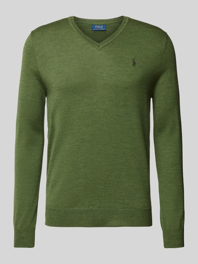 Polo Ralph Lauren Wollpullover mit Logo-Stitching Oliv 2