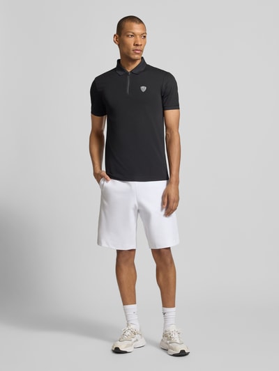 EA7 Emporio Armani Slim Fit Poloshirt aus Viskose-Mix Black 1
