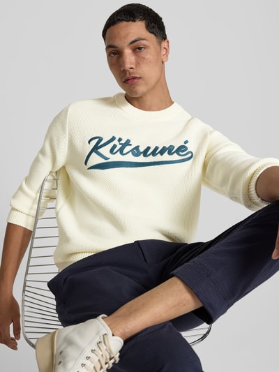 MAISON KITSUNÉ Pullover in Strick-Optik Beige 3