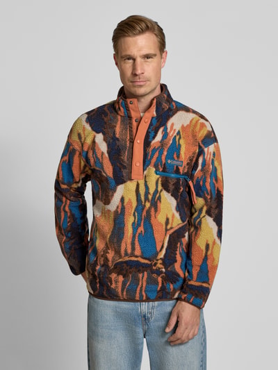 Columbia Fleecepullover mit Label-Patch Modell 'HELVETIA' Rostrot 4
