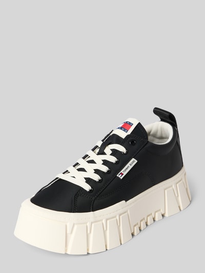 Tommy Jeans Low Top Sneaker in Leder-Optik Modell 'FLATFORM CHUNKY SNEAK' Black 1