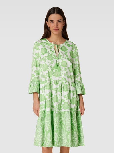 White Label Knielanges Kleid mit floralem Muster Grün 4