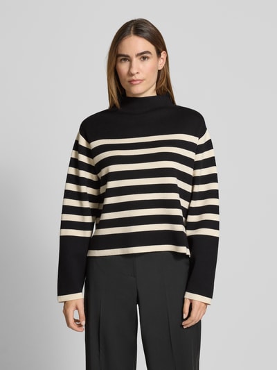 Jake*s Collection Strickpullover mit geripptem Stehkragen Black 4