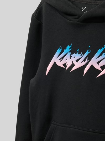 KARL KANI Hoodie mit Label-Print Modell 'Kani Flames' Black 2