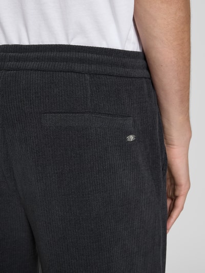 REVIEW Broek in riblook met elastische band Antraciet - 3