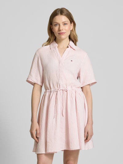 Tommy Hilfiger Ausgestelltes Hemdblusenkleid aus reinem Leinen Rosa 4