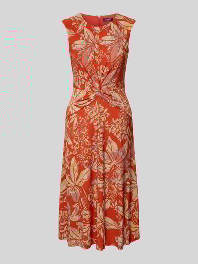 Lauren Ralph Lauren Midikleid mit Knotendetail Modell 'TESSANNE' Rot Melange 2